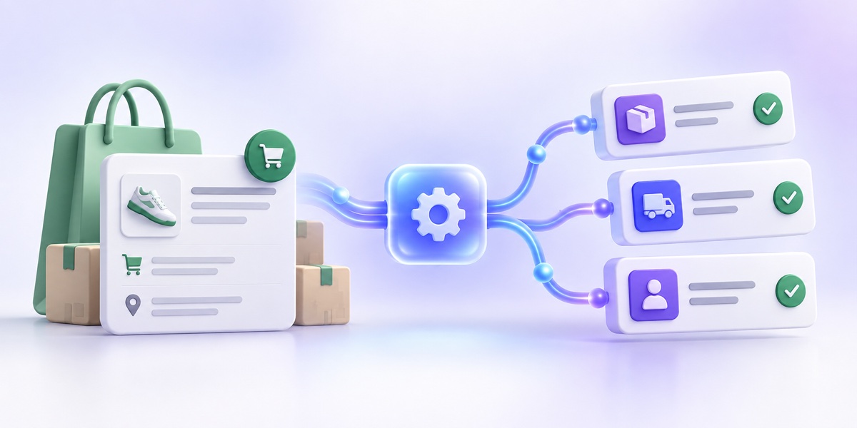 Commerce events becoming organized operational tasks